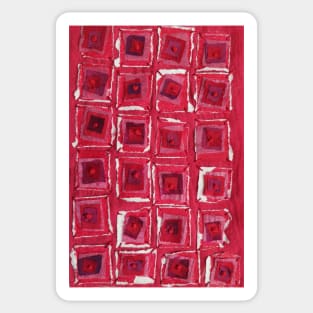 Red Thread Squares Sticker